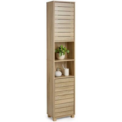 Vonhaus - Tall Cabinet - Oak Wood Effect - Bathroom Cabinet Vonhaus - Tall Cabinet - Oak Wood Effect - Bathroom Cabinet