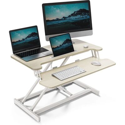 Vonhaus - Standing Desk Converter - Bois clair - Publicité Vonhaus - Standing Desk Converter - Bois clair - Publicité