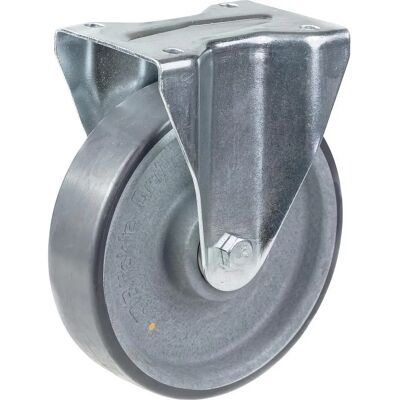 Parnells 160mm kiinteä pyörä - Harmaa, Sähkönjohtava TPU, Teräksinen levy Parnells 160mm kiinteä pyörä - Harmaa, Sähkönjohtava TPU, Teräksinen levy