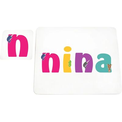 LITTLE HELPER - LHV-NINA-PLACEMATANDCOASTER-15FR - Conjunto LITTLE HELPER - LHV-NINA-PLACEMATANDCOASTER-15FR - Conjunto