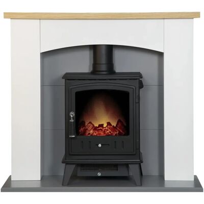 Adam Huxley Pure White Grey 39 Inch Electric Stove - Electric Stove Adam Huxley Pure White Grey 39 Inch Electric Stove - Electric Stove