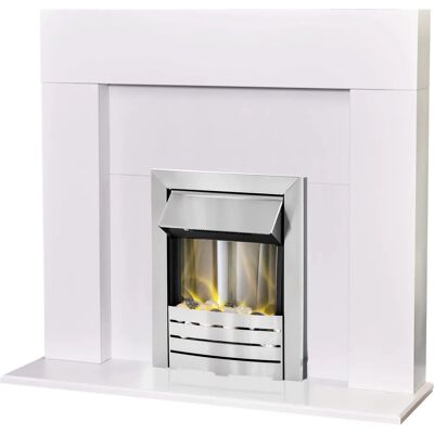 Adam - Miami Fireplace - White - 48 Inch - Electric Fireplace Adam - Miami Fireplace - White - 48 Inch - Electric Fireplace