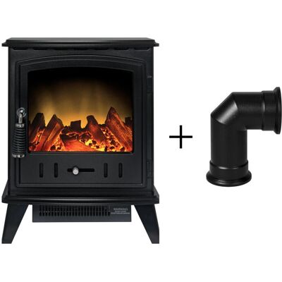 Adam - Aviemore - Black - Angled pipe - Electric stove Adam - Aviemore - Black - Angled pipe - Electric stove