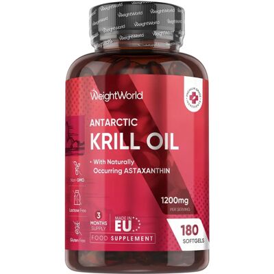 WeightWorld Óleo de Krill Antártico de Alta Potência 1000mg - 120 Softgels WeightWorld Óleo de Krill Antártico de Alta Potência 1000mg - 120 Softgels