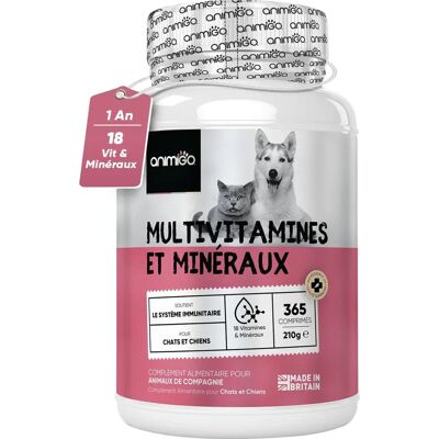 Multivitamine Animigo per Cani & Gatti - Con 18 Vitamine e Minerali - 365 Compresse dal Gusto di Pollo - Integratori e Vitamine per Cani e Gatti Multivitamine Animigo per Cani & Gatti - Con 18 Vitamine e Minerali - 365 Compresse dal Gusto di Pollo - Integratori e Vitamine per Cani e Gatti