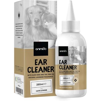 Animigo Soluzione per la Pulizia delle Orecchie di Gatto & Cane - 250ml - Gocce per cerume, prurito & odore Animigo Soluzione per la Pulizia delle Orecchie di Gatto & Cane - 250ml - Gocce per cerume, prurito & odore