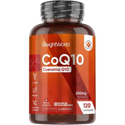 Suplemento CoQ10 WeightWorld 200mg - Vegano, 4 Meses de Fornecimento Suplemento CoQ10 WeightWorld 200mg - Vegano, 4 Meses de Fornecimento