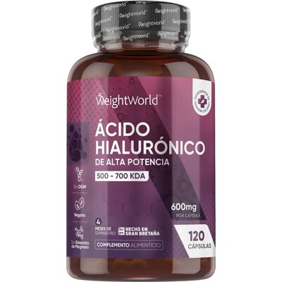 WeightWorld Ácido Hialurônico 600mg - 180 Cápsulas - Suplemento para pele, cabelo, articulações WeightWorld Ácido Hialurônico 600mg - 180 Cápsulas - Suplemento para pele, cabelo, articulações