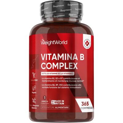WeightWorld Vitamin B Complex High Strength - 365 Vegan Tablets WeightWorld Vitamin B Complex High Strength - 365 Vegan Tablets