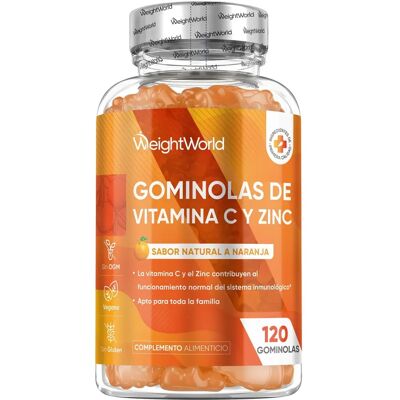 WeightWorld Gomas de Vitamina C e Zinco - 200mg para crianças e adultos - Baixo açúcar WeightWorld Gomas de Vitamina C e Zinco - 200mg para crianças e adultos - Baixo açúcar