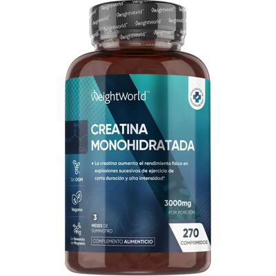 Creatina Monohidratada 3000mg - 270 Comprimidos - Suplemento de Ginástica Creatina Monohidratada 3000mg - 270 Comprimidos - Suplemento de Ginástica