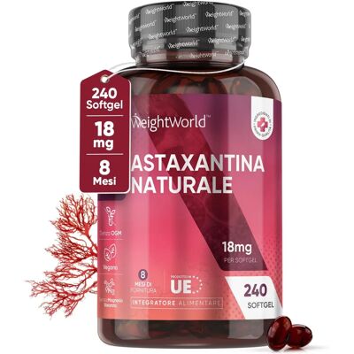 WeightWorld Astaxantina Vegana Alta Potenza 36mg - 180 Capsule - Integratori WeightWorld Astaxantina Vegana Alta Potenza 36mg - 180 Capsule - Integratori