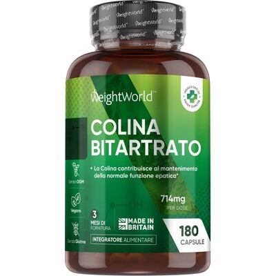 WeightWorld Bitartrate de colina 1071mg - 180 Cápsulas - Alta absorção - Metabolismo normal WeightWorld Bitartrate de colina 1071mg - 180 Cápsulas - Alta absorção - Metabolismo normal