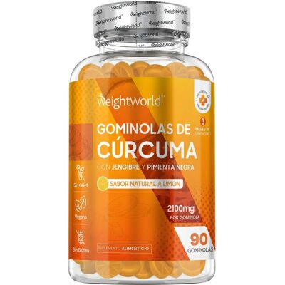 WeightWorld Gomas de Curcuma Veganas - 2100mg, 3 Meses WeightWorld Gomas de Curcuma Veganas - 2100mg, 3 Meses