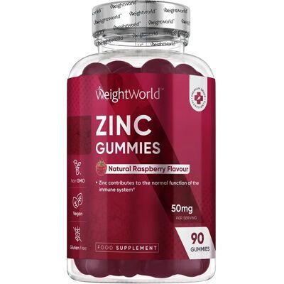 WeightWorld Gomme di Zinco Citrato Vegane - Gusto Lampone - 90 pezzi WeightWorld Gomme di Zinco Citrato Vegane - Gusto Lampone - 90 pezzi