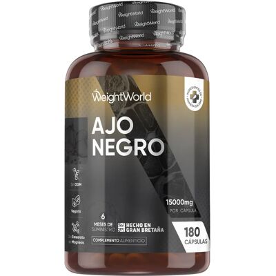 WeightWorld Cápsulas de alho negro de alta potência - 6 meses de fornecimento WeightWorld Cápsulas de alho negro de alta potência - 6 meses de fornecimento