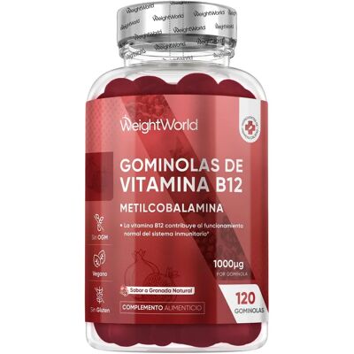 Gomas de B12 veganas WeightWorld - Morango natural - Vitaminas & Suplementos Gomas de B12 veganas WeightWorld - Morango natural - Vitaminas & Suplementos