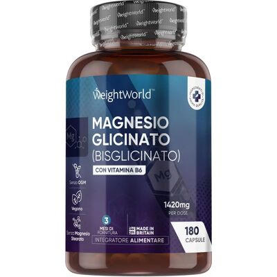 WeightWorld Glicinato de Magnésio 1420mg - Para Relaxar e Dormir WeightWorld Glicinato de Magnésio 1420mg - Para Relaxar e Dormir