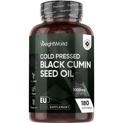 WeightWorld Schwarzkümmelöl - 1000 mg - Nahrungsergänzungsmittel WeightWorld Schwarzkümmelöl - 1000 mg - Nahrungsergänzungsmittel