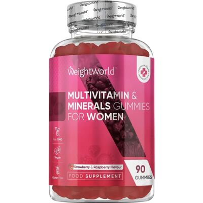 Gomas multivitamínicas para mulheres da WeightWorld - 90 unidades Gomas multivitamínicas para mulheres da WeightWorld - 90 unidades