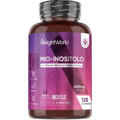 WeightWorld Inositol 4000mg - Apoia o Metabolismo de Gorduras, 120 Comprimidos WeightWorld Inositol 4000mg - Apoia o Metabolismo de Gorduras, 120 Comprimidos