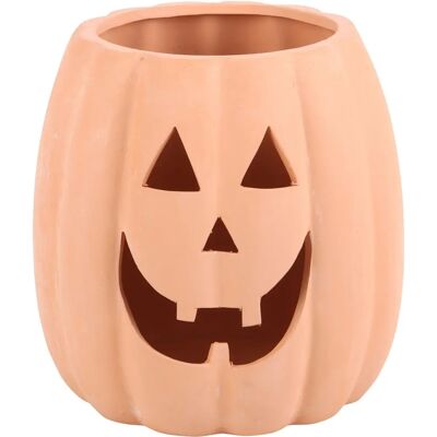 Four Candle 25cm Terracotta Pumpkin Decoration - Halloween Decoration Four Candle 25cm Terracotta Pumpkin Decoration - Halloween Decoration