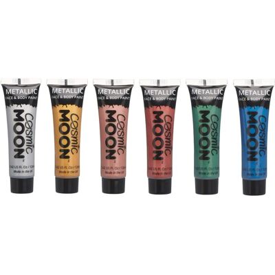 Cosmic Moon Modèle - Peinture pour visage métallique - Ensemble de 6 - Publicité Cosmic Moon Modèle - Peinture pour visage métallique - Ensemble de 6 - Publicité