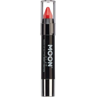 Crayons corps paillette UV fluorescents Moon Glow - Rouge - Publicité Crayons corps paillette UV fluorescents Moon Glow - Rouge - Publicité