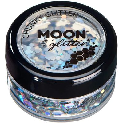 Moon Glitter de Smiffys - Paillettes Chunky Holographiques Argentées - Glitter - Publicité Moon Glitter de Smiffys - Paillettes Chunky Holographiques Argentées - Glitter - Publicité