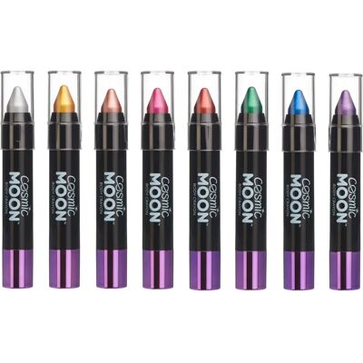 Crayons pour le corps Cosmic Moon - Set métallique de 8 - Argent/Or/Rose Gold - Publicité Crayons pour le corps Cosmic Moon - Set métallique de 8 - Argent/Or/Rose Gold - Publicité
