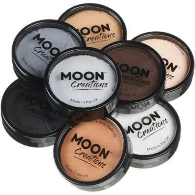 Moon Creations Pro Face Paint Cake Pots - Blanc/Gris Clair/Gris Foncé - Peinture pour visage et corps - Publicité Moon Creations Pro Face Paint Cake Pots - Blanc/Gris Clair/Gris Foncé - Peinture pour visage et corps - Publicité