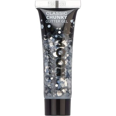 Moon Glitter Gel à Paillettes Argent Classique Chunky - Pour visage & corps - Publicité Moon Glitter Gel à Paillettes Argent Classique Chunky - Pour visage & corps - Publicité