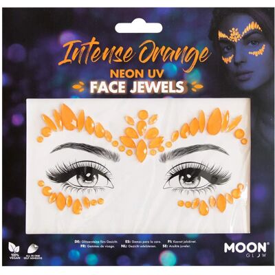 Joias de rosto Moon Glow - Laranja intenso - Joias faciais Joias de rosto Moon Glow - Laranja intenso - Joias faciais
