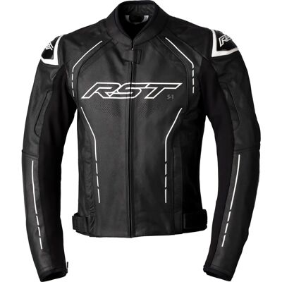 Chaqueta de cuero de motocicleta RST S1 - Negro Blanco - 44 Chaqueta de cuero de motocicleta RST S1 - Negro Blanco - 44