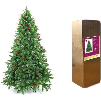 Albero di Natale Verde di Shatchi - Rametti di pino artificiali e bacche - Decorazione Natale 5ft Albero di Natale Verde di Shatchi - Rametti di pino artificiali e bacche - Decorazione Natale 5ft