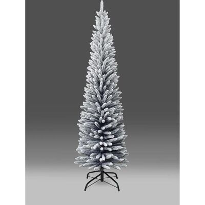 SHATCHI - Snow Flocked Slim Pencil Tree - 4ft-8ft SHATCHI - Snow Flocked Slim Pencil Tree - 4ft-8ft