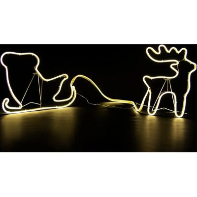 Shatchi Christmas Neon Rope Lights Silhouette Reindeer Sleigh - Christmas Decor Shatchi Christmas Neon Rope Lights Silhouette Reindeer Sleigh - Christmas Decor