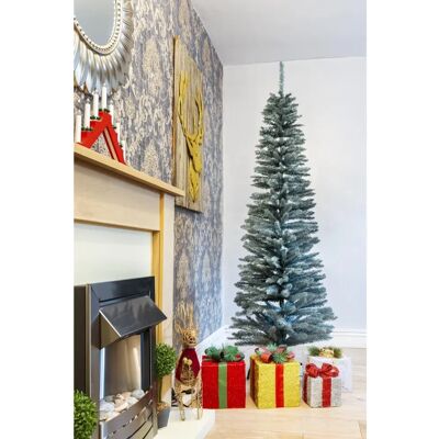 SHATCHI - 8ft Frosty Green Slim Pencil Lights 828 Tips SHATCHI - 8ft Frosty Green Slim Pencil Lights 828 Tips