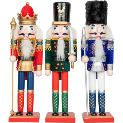 Shatchi Wooden Nutcracker Soldiers Set - Christmas Decorations Shatchi Wooden Nutcracker Soldiers Set - Christmas Decorations