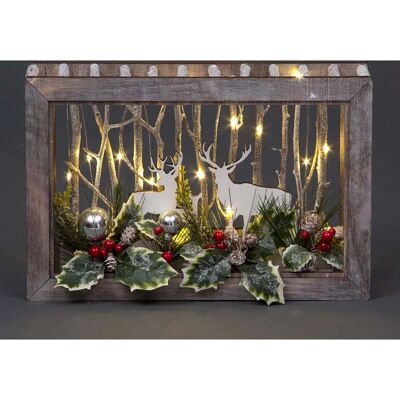 Shatchi 38cm Wooden Reindeer Scene - Christmas Decor Shatchi 38cm Wooden Reindeer Scene - Christmas Decor