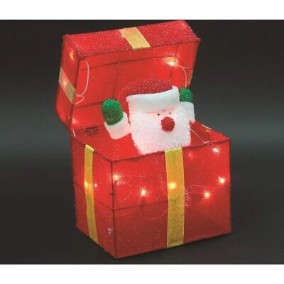Shatchi 30cm Christmas Led Gift Box Santa Pop-Up - Christmas Decor Shatchi 30cm Christmas Led Gift Box Santa Pop-Up - Christmas Decor