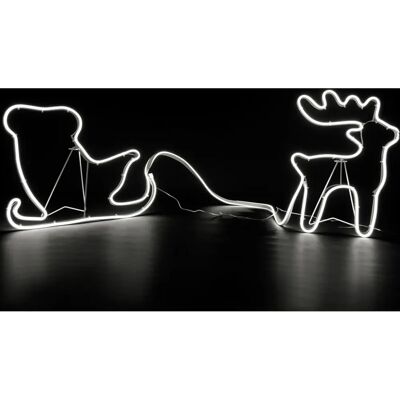 SHATCHI Reindeer Sleigh Neon Wall Christmas Decor SHATCHI Reindeer Sleigh Neon Wall Christmas Decor