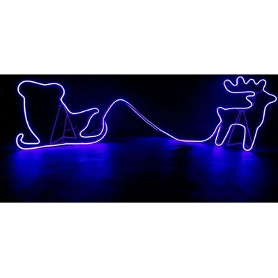 Shatchi Christmas Neon Rope Lights Silhouette Reindeer Sleigh - Outdoor Wall Decor Shatchi Christmas Neon Rope Lights Silhouette Reindeer Sleigh - Outdoor Wall Decor