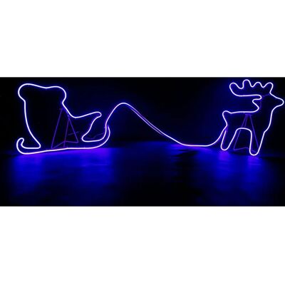Shatchi Christmas Neon Rope Lights Silhouette Reindeer Sleigh - Outdoor Wall Decor Shatchi Christmas Neon Rope Lights Silhouette Reindeer Sleigh - Outdoor Wall Decor