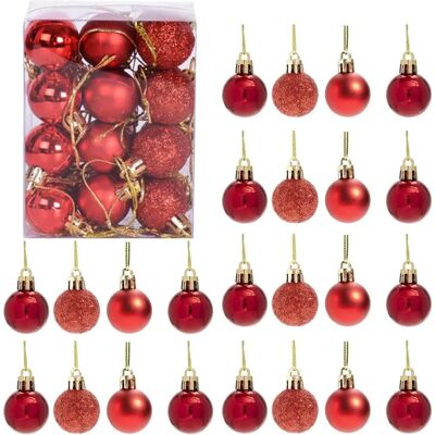 SHATCHI 12Pcs Red Christmas Baubles - Christmas Baubles SHATCHI 12Pcs Red Christmas Baubles - Christmas Baubles