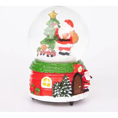 SHATCHI - Santa House Base - 15cm - Tabletop - Musical - Snow Globe SHATCHI - Santa House Base - 15cm - Tabletop - Musical - Snow Globe
