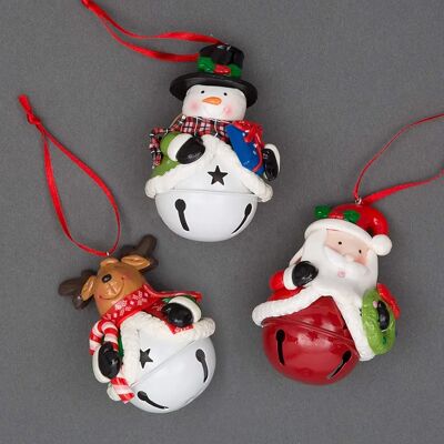 Shatchi Christmas Santa Snowman Reindeer Bells Decorations - Christmas Decorations Shatchi Christmas Santa Snowman Reindeer Bells Decorations - Christmas Decorations