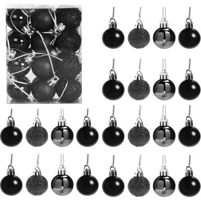 SHATCHI - Baubles 30mm - Black - Shatterproof - Ornaments SHATCHI - Baubles 30mm - Black - Shatterproof - Ornaments