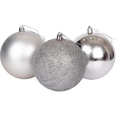 SHATCHI 6Pcs Silver Christmas Baubles - Christmas Baubles SHATCHI 6Pcs Silver Christmas Baubles - Christmas Baubles