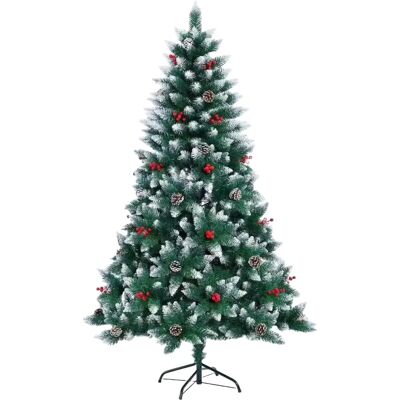 Shatchi 6ft Christmas Tree Bushy Snowy Balmoral Berries Cones Xmas Decor - Christmas Tree Shatchi 6ft Christmas Tree Bushy Snowy Balmoral Berries Cones Xmas Decor - Christmas Tree